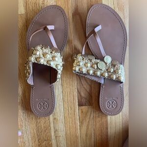 Tory Burch gold sandals size 10